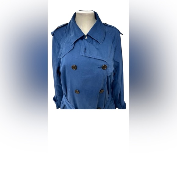 Lauren Ralph Lauren Women Trench Coat Navy Blue Plus Size 16 - Picture 2 of 7